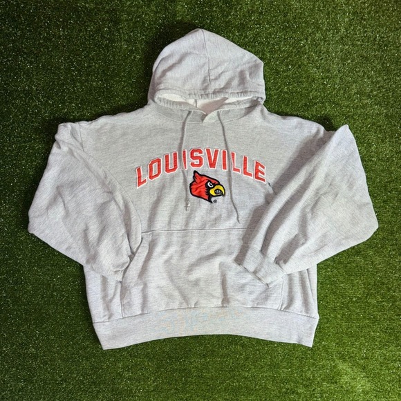 Big Ball Sports Other - Big Ball Sports Louisville Cardinals Hoodie Mens Medium Gray LV786 NCAA Vintage